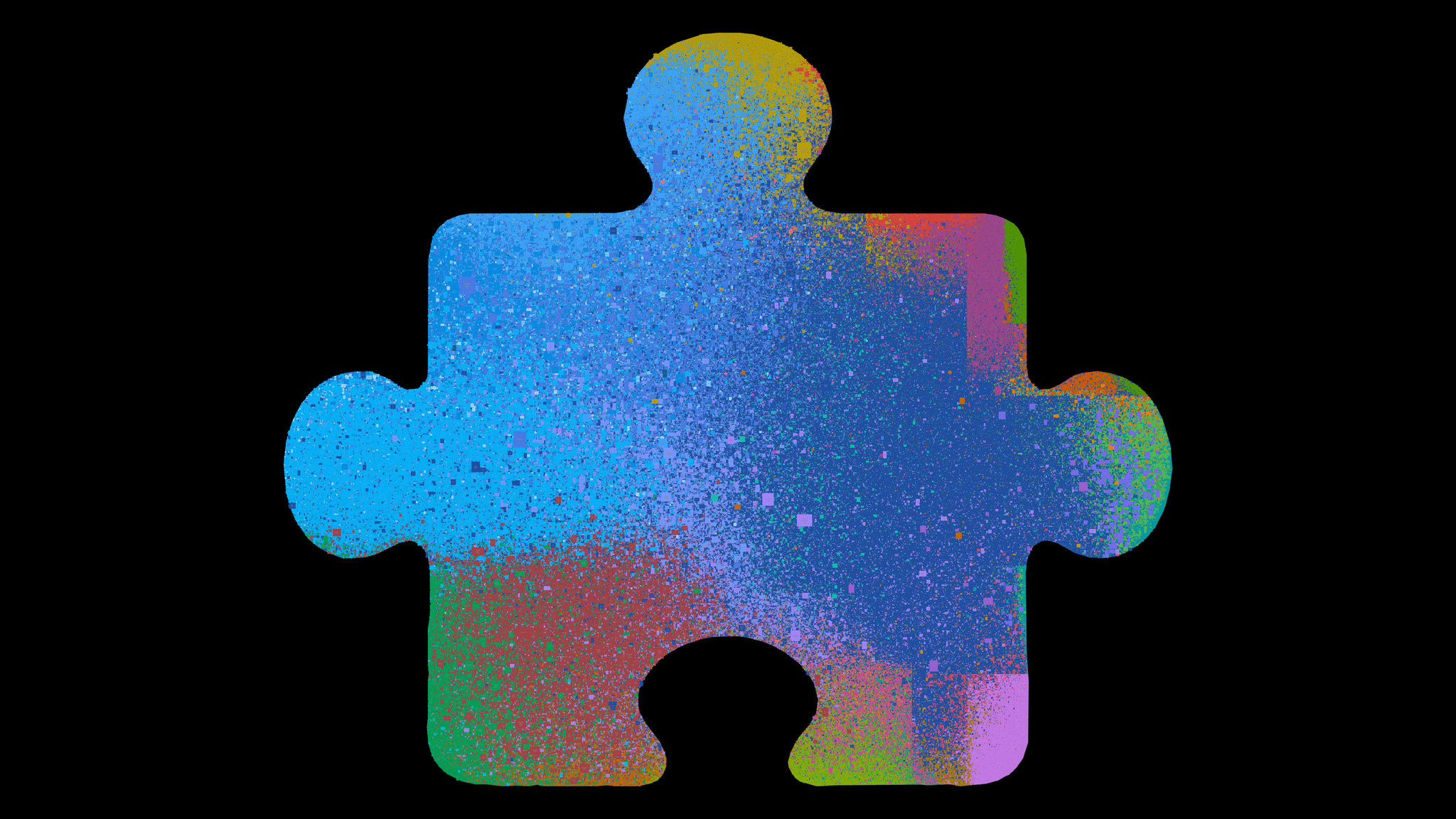 Wikipedia Map: colorful puzzle pieces representing articles and topics